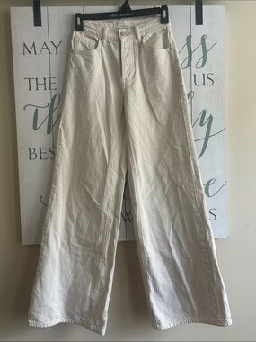 PacSun Cream 5 button Wide-Leg Jeans - High Rise size 23